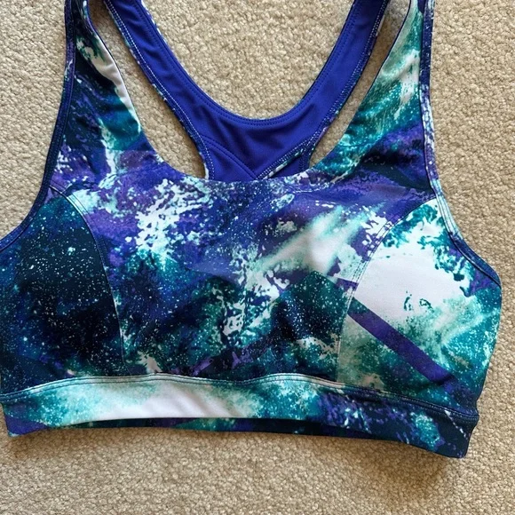Tek Gear Blue and Green Racerback Sports Bra High Impact/Gently Used! - Picture 1 of 5